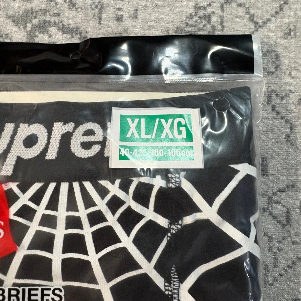 Supreme Hanes Spider-Man Boxer Briefs 2-Pack Black Web Marvel XL SS26A66